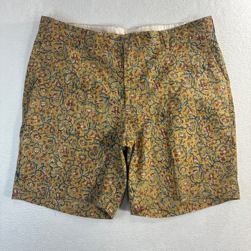 Bills Khakis Parker Shorts Mens 44x9 Tan‎ Floral AOP Chino Preppy USA Vintage